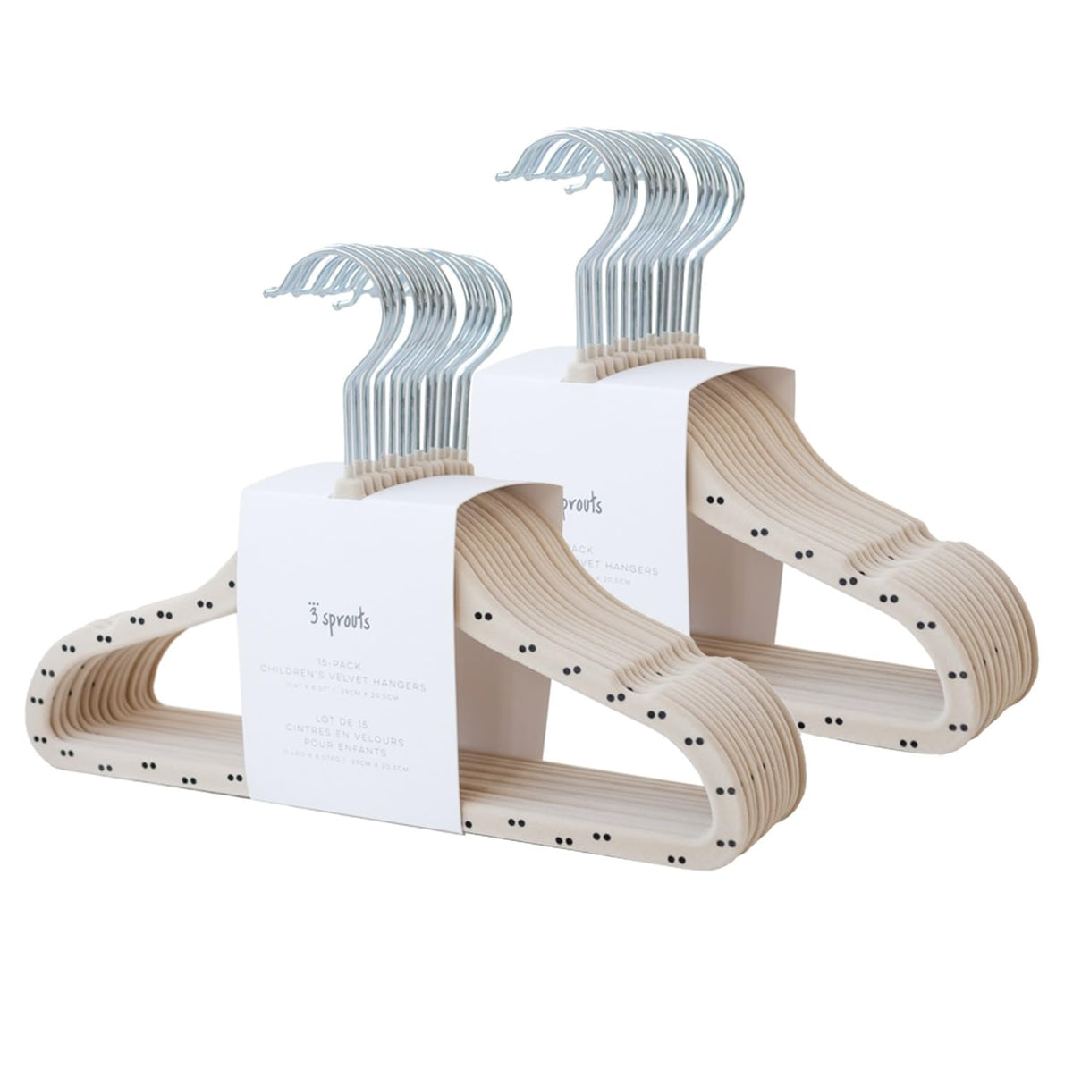3 Sprouts Velvet Baby Hangers, Non Slip Slim, Cream, 30 Pack