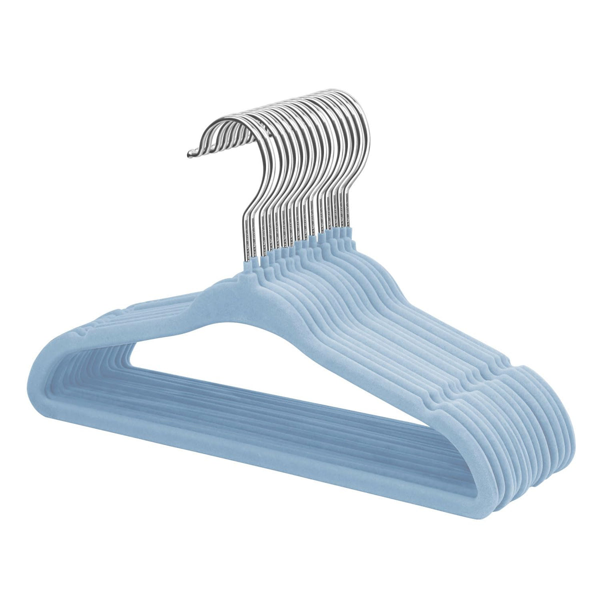 ManGotree 11" Baby Velvet Hangers Non-Slip Kids Hangers 15 Pack Light Pink