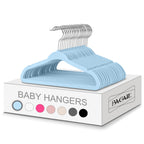 BAGAIL 50 Pack Kids Velvet Hangers 11 Inches Children's Clothes Hangers Non-Slip Baby Hangers for Infant/Toddler (Grey)