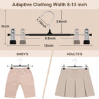 POZEAN Pants Hangers with Clips for Women 30 Pack, 12Inch Adjustable Heavy Duty Skirt Hangers, Space Saving Non-Slip Shorts Jeans Trousers Clothes Hangers, Black