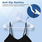 HOUSE DAY White Plastic Hangers 16 Pack – Slim Space Saving Clothes Hangers