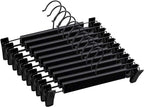 Pants Hangers with Clips, Skirt Hangers, 10 Pack, Black