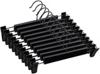 Pants Hangers with Clips, Skirt Hangers, 10 Pack, Black