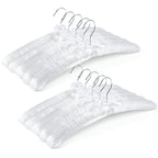 Amber Home 5 Pack Large White Satin Padded Hangers for Women Clothing 17"