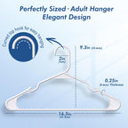 HOUSE DAY White Plastic Hangers 16 Pack – Slim Space Saving Clothes Hangers