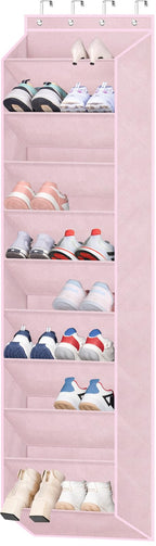 SLEEPING LAMB Over The Door Shoe Organizer for Closet with Large Deep Pockets, Narrow Shoe Rack for Door Hanging Boots Storage, Black