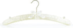 HANGERWORLD Ivory Satin Padded Hangers 17inch with Non-Slip Buttons for Strappy Dresses, Ideal Bridal Bride Hanger for Wedding