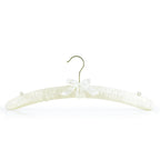 HANGERWORLD Ivory Satin Padded Hangers 17inch with Non-Slip Buttons for Strappy Dresses, Ideal Bridal Bride Hanger for Wedding