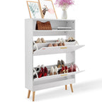 VEVOR Shoe Cabinet with 2 Flip Drawers, Shoe Storage Cabinet for Entryway, Free Standing Shoe Storage Organizer with Rattan Doors for Heels, Boots, Slippers in Hallway, Living Room