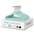 BAGAIL 50 Pack Kids Velvet Hangers 11 Inches Children's Clothes Hangers Non-Slip Baby Hangers for Infant/Toddler (Grey)