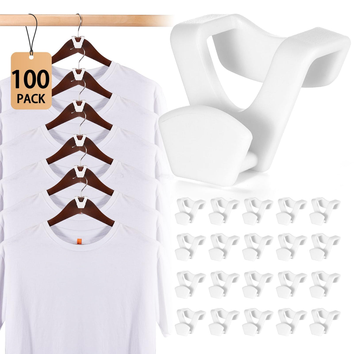HOUSE DAY Space Saving Hanger Hooks 60 Pack, Clothes Hanger Connector Hooks