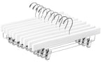 ZOBER Wooden Pants Hangers with Clips, Clothes Hangers, Natural, 10 Pack