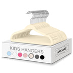 BAGAIL 50 Pack Kids Velvet Hangers 11 Inches Children's Clothes Hangers Non-Slip Baby Hangers for Infant/Toddler (Grey)