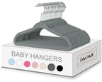 BAGAIL 50 Pack Kids Velvet Hangers 11 Inches Children's Clothes Hangers Non-Slip Baby Hangers for Infant/Toddler (Grey)