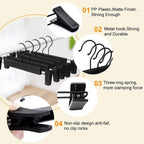 Pants Hangers with Clips, Skirt Hangers, 10 Pack, Black