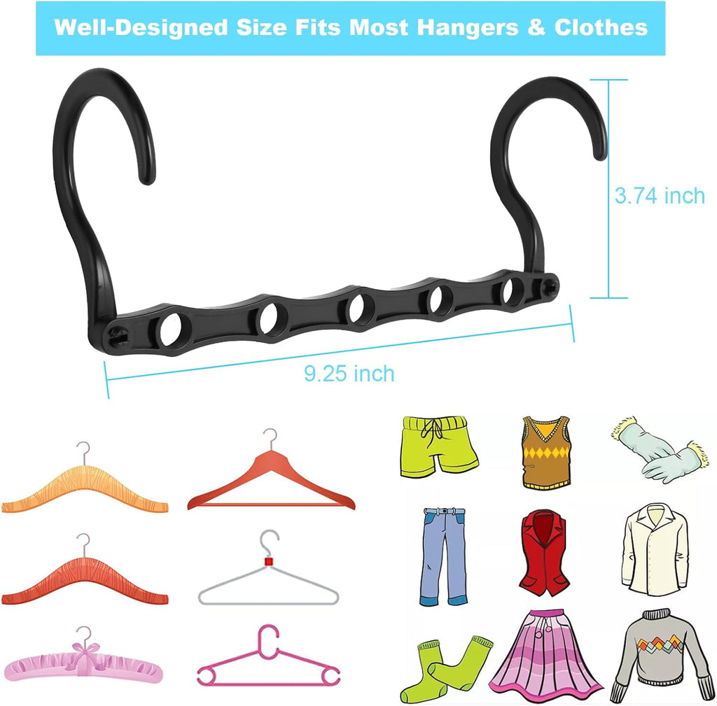 10 Pack Space Saving Hangers Closet Organizer & Storage for Clothes, Black