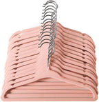 ManGotree 11" Baby Velvet Hangers Non-Slip Kids Hangers 15 Pack Light Pink