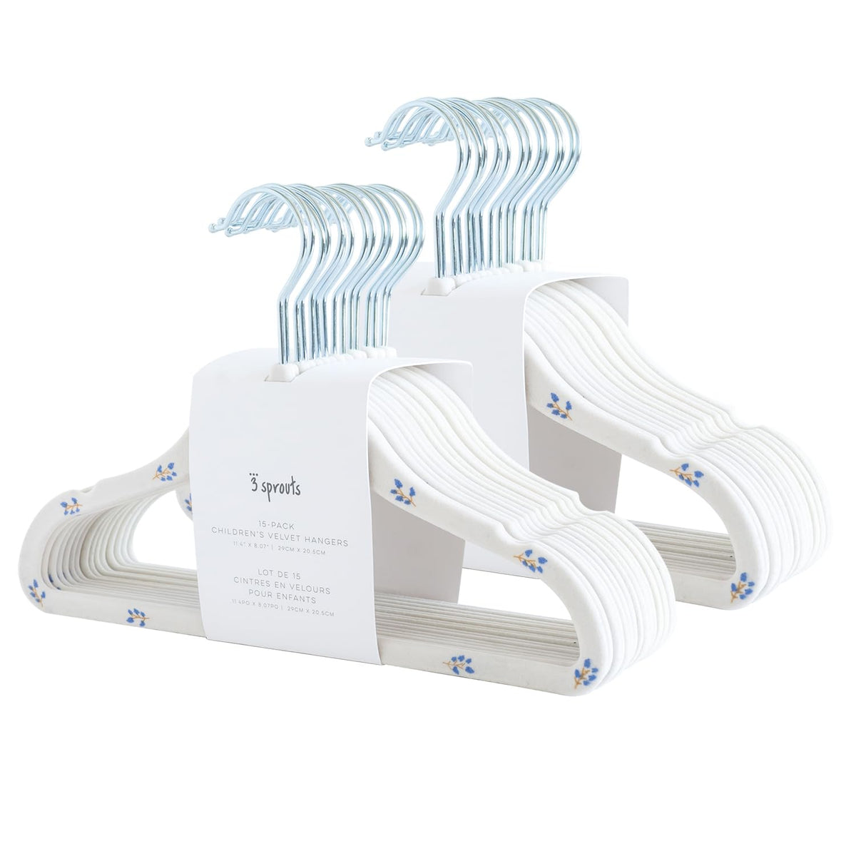 3 Sprouts Velvet Baby Hangers, Non Slip Slim, Cream, 30 Pack