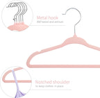 ManGotree 11" Baby Velvet Hangers Non-Slip Kids Hangers 15 Pack Light Pink