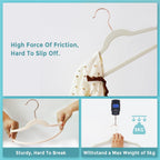 Baby Velvet Hangers 30 Pack - 11 Inch Premium Felt Non Slip Kids Hanger for Infant & Toddler Clothes - 0.2" Slim Space-Saving Baby Felt Hangers for Children's Closet with 10 Clips - Beige
