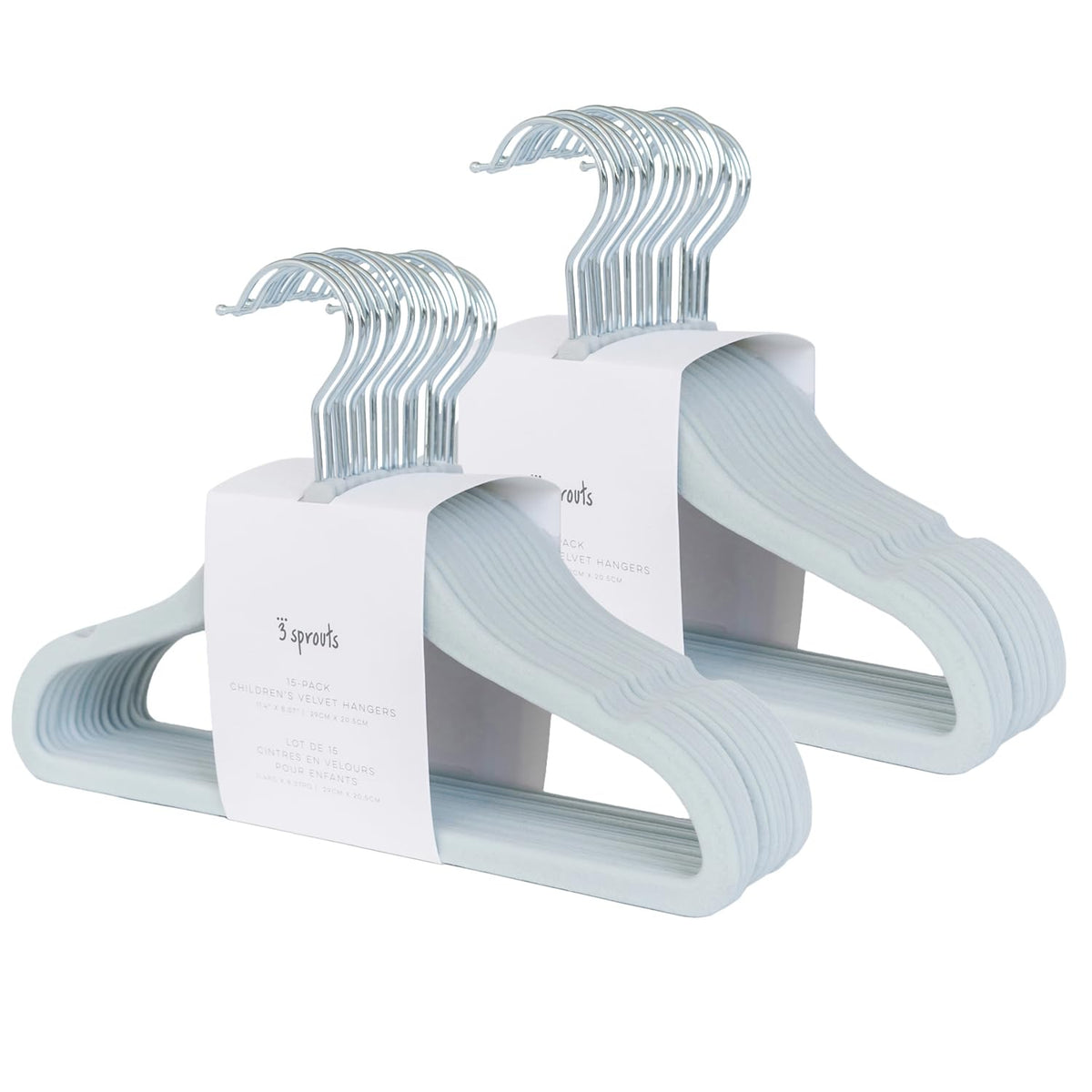 3 Sprouts Velvet Baby Hangers, Non Slip Slim, Cream, 30 Pack