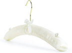 HANGERWORLD Ivory Satin Padded Hangers 17inch with Non-Slip Buttons for Strappy Dresses, Ideal Bridal Bride Hanger for Wedding