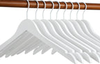 TOPIA HANGER Bride Hanger for Wedding Dress, Premium White Wooden Hangers, 360° Swivel White Hook, Smooth Finish, Extra Smoothly Cut Notches, 10 Pack-CT06W