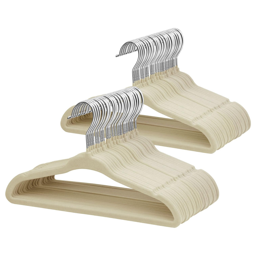ManGotree 11" Baby Velvet Hangers Non-Slip Kids Hangers 15 Pack Light Pink