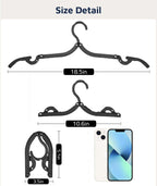 20 Pcs Travel Hangers, Cruise Ship Essentials Foldable Hangers Plastic Travel Essentials, Portable Cruises Must Haves 2026 for Skirt, Suitcase, RV Camping Airplane Europe Vacation Essential, Black