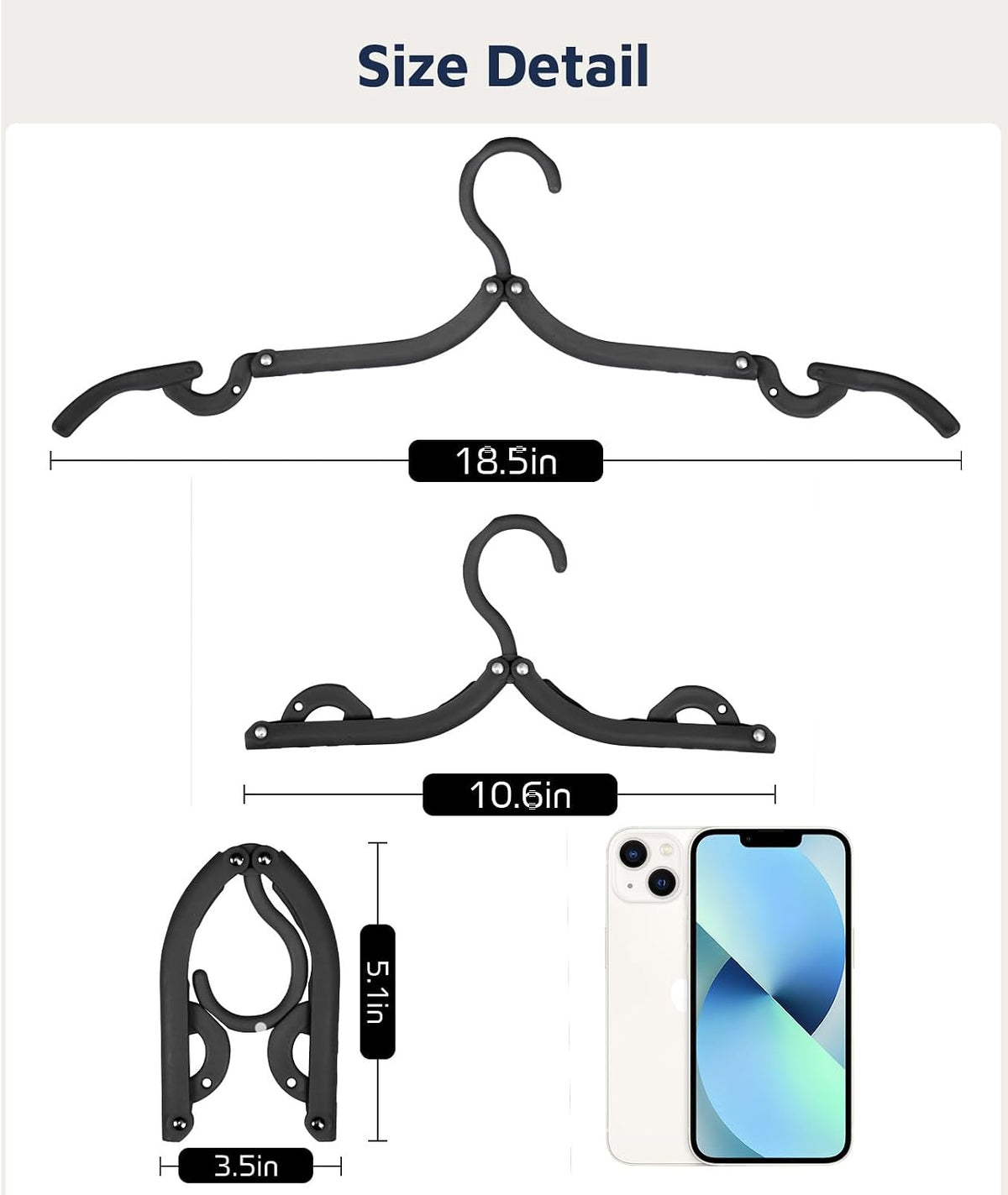 20 Pcs Travel Hangers, Cruise Ship Essentials Foldable Hangers Plastic Travel Essentials, Portable Cruises Must Haves 2026 for Skirt, Suitcase, RV Camping Airplane Europe Vacation Essential, Black