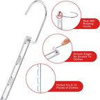 12 Pack Space Saving Hangers for Clothes: Collapsible Metal Hanger