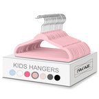 BAGAIL 50 Pack Kids Velvet Hangers 11 Inches Children's Clothes Hangers Non-Slip Baby Hangers for Infant/Toddler (Grey)