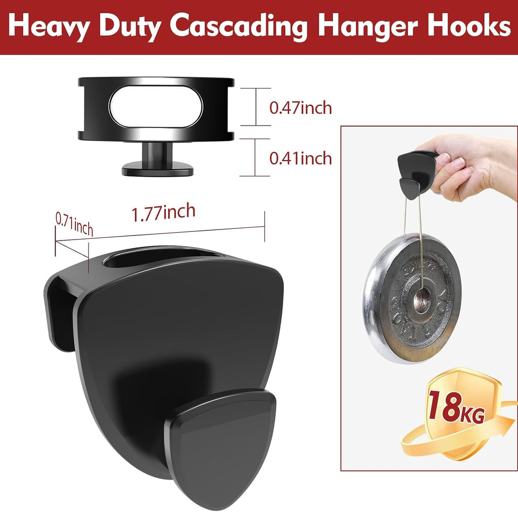 Space Saving Hanger Hooks 30Pcs, Upgrade Heavy Duty Hangers Connector Hooks