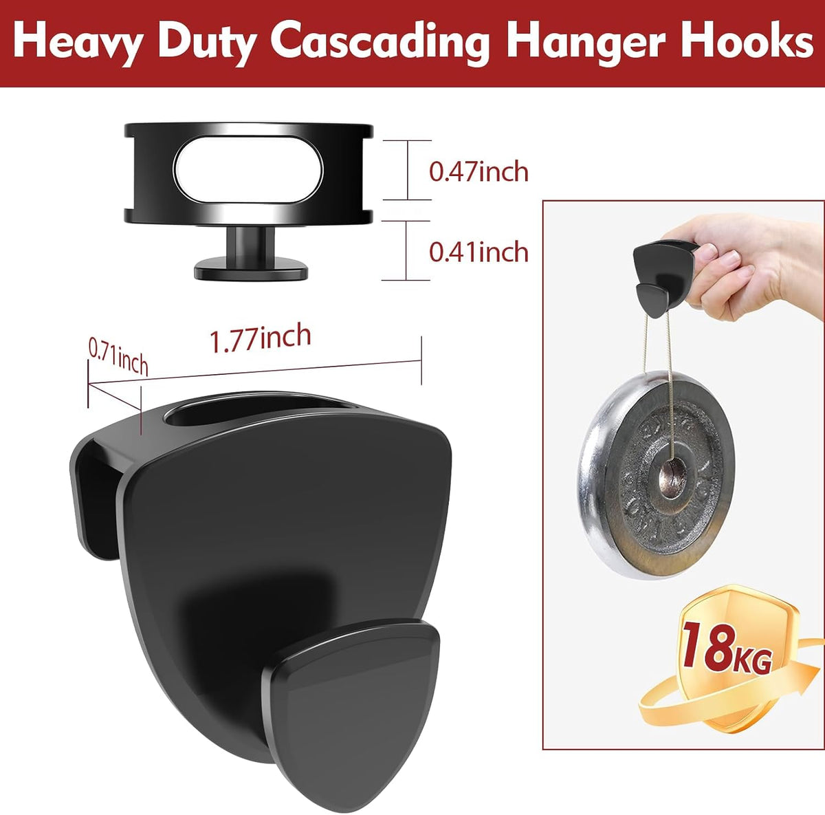 Space Saving Hanger Hooks 30Pcs, Upgrade Heavy Duty Hangers Connector Hooks