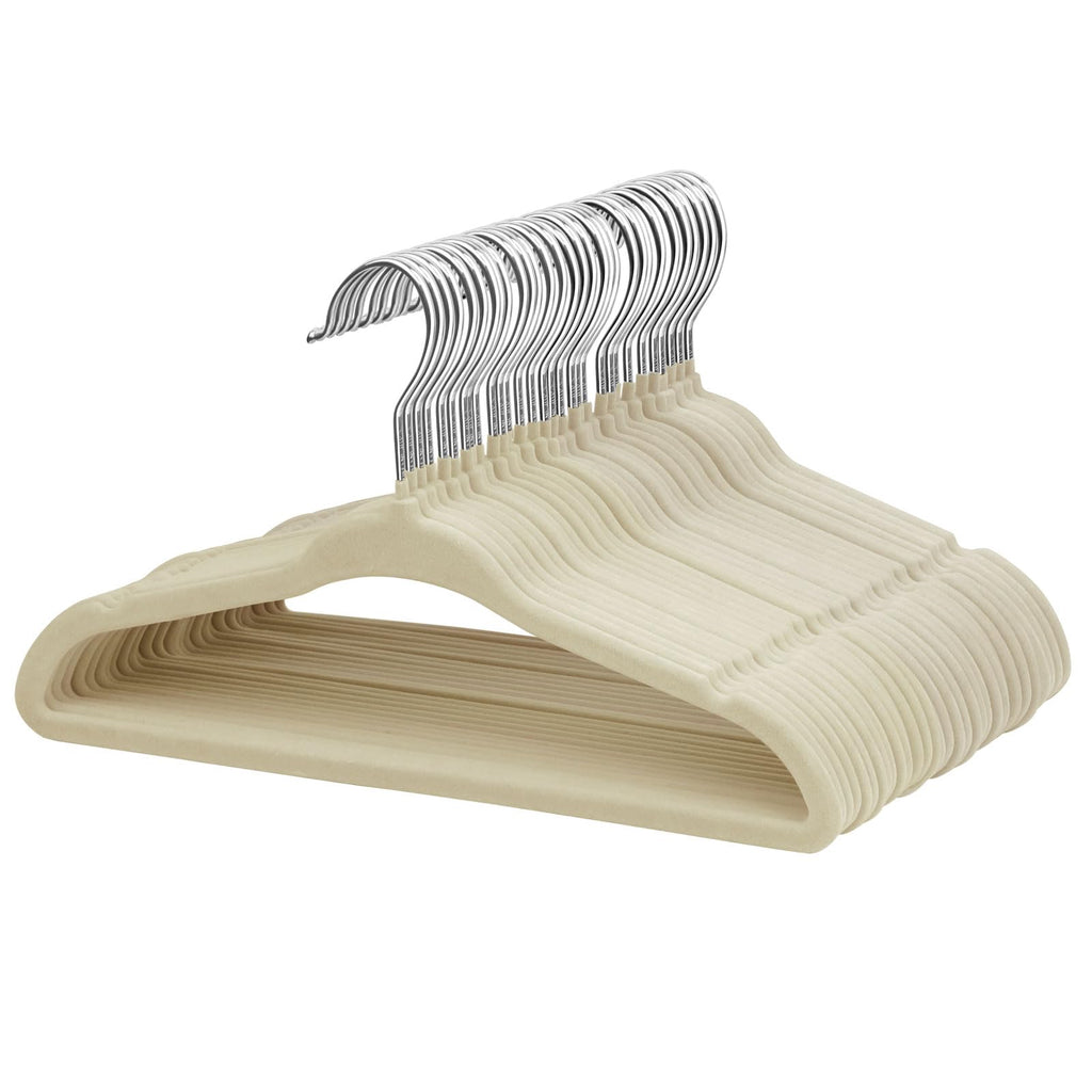 ManGotree 11" Baby Velvet Hangers Non-Slip Kids Hangers 15 Pack Light Pink