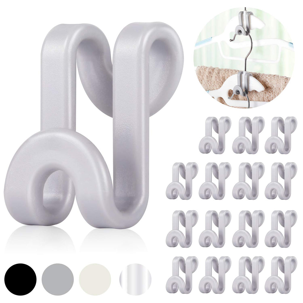 Mlici 60 Pack Space Saving Hanger Hooks, Connector Hooks for Closet, Clear