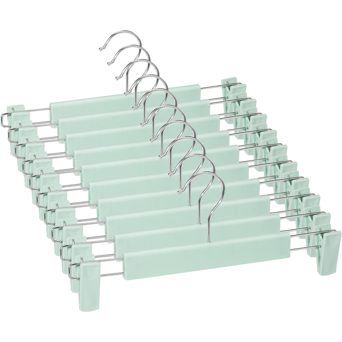 Pants Hangers with Clips, Skirt Hangers, 10 Pack, Black
