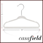 Casafield 50 Velvet Baby Hangers - 11" Size for Infant & Toddler Clothes - Ivory