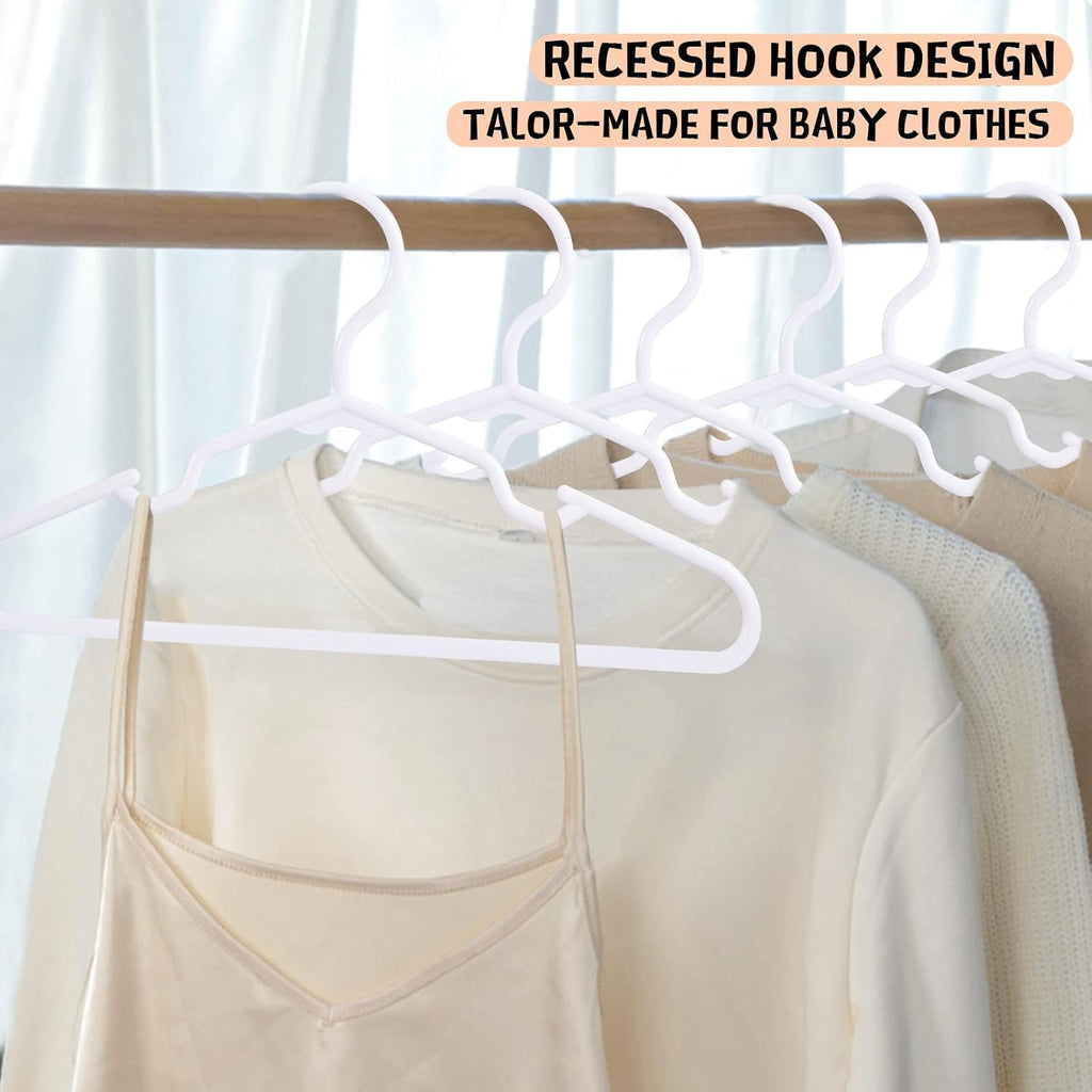 100 Pack White Kids Hangers 11.6 Inch-Baby Clothes Hangers or Toddler&Child