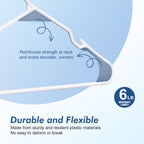 HOUSE DAY White Plastic Hangers 16 Pack – Slim Space Saving Clothes Hangers