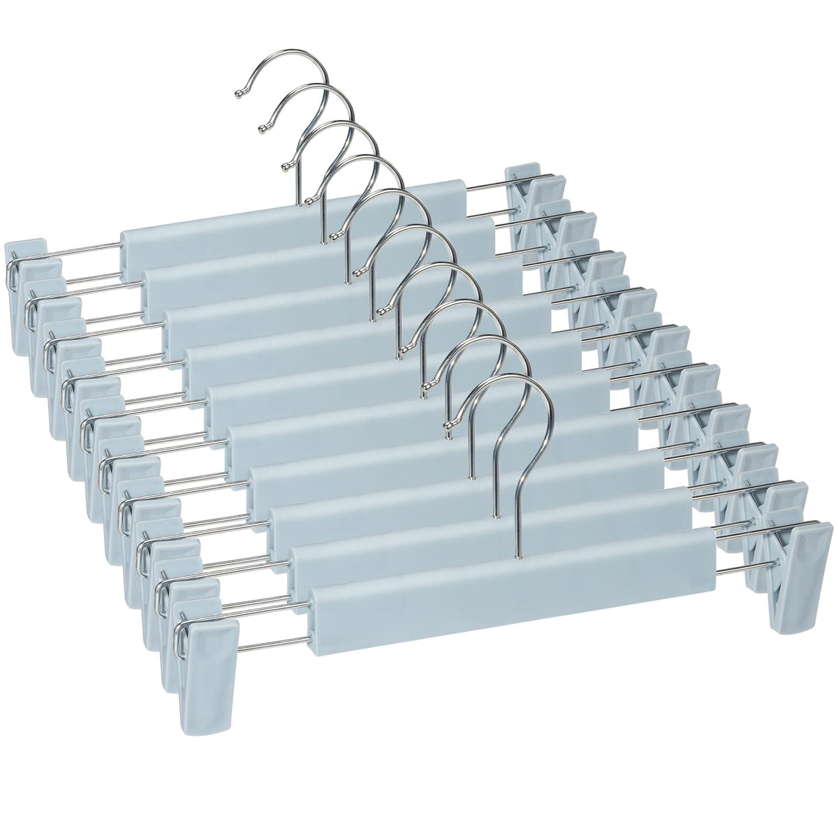 Pants Hangers with Clips, Skirt Hangers, 10 Pack, Black