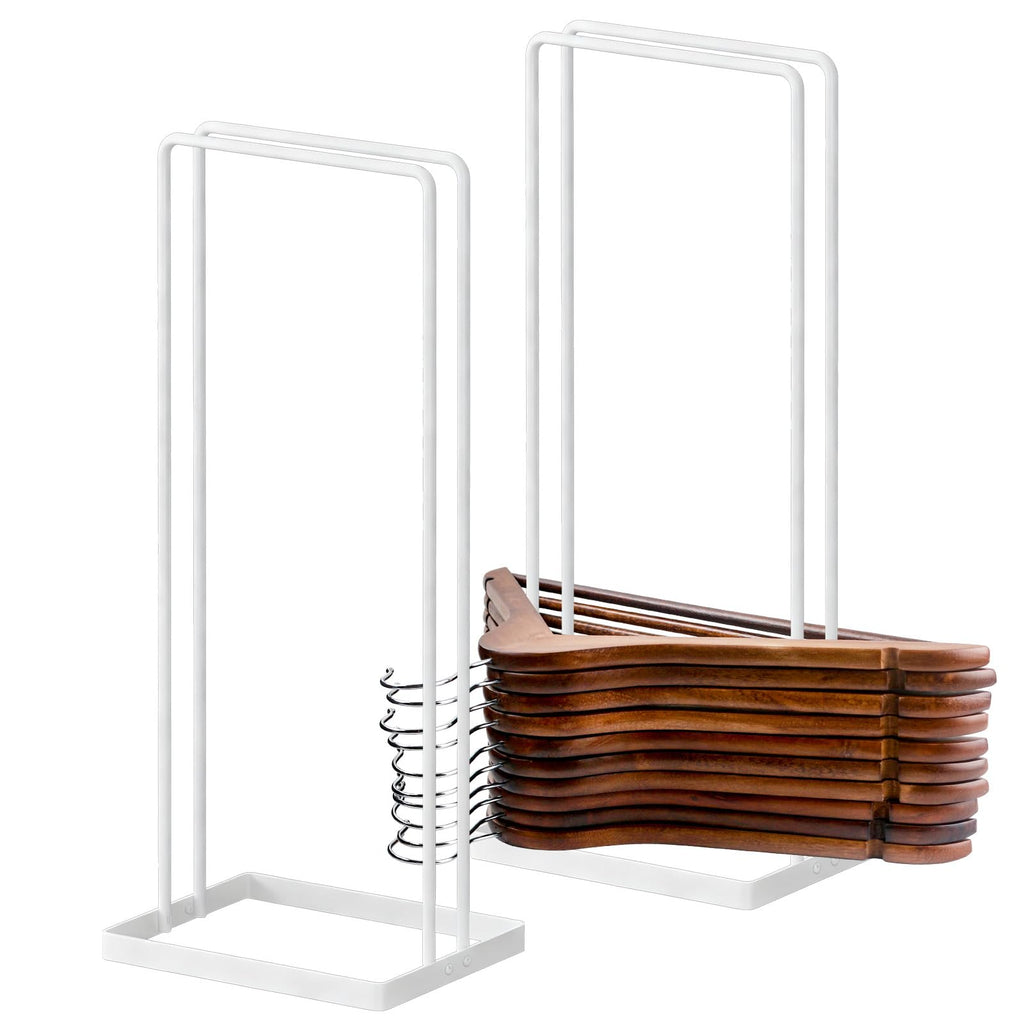 Hanger Stacker 2 Pack, Clothes Hanger Holder Organizer for Closet Laundry Room, Organizer Stacker for Coat Wire Hangers,Hanger Rack Stand Caddy for Adult Kids Velvet Pants Hangers Storage