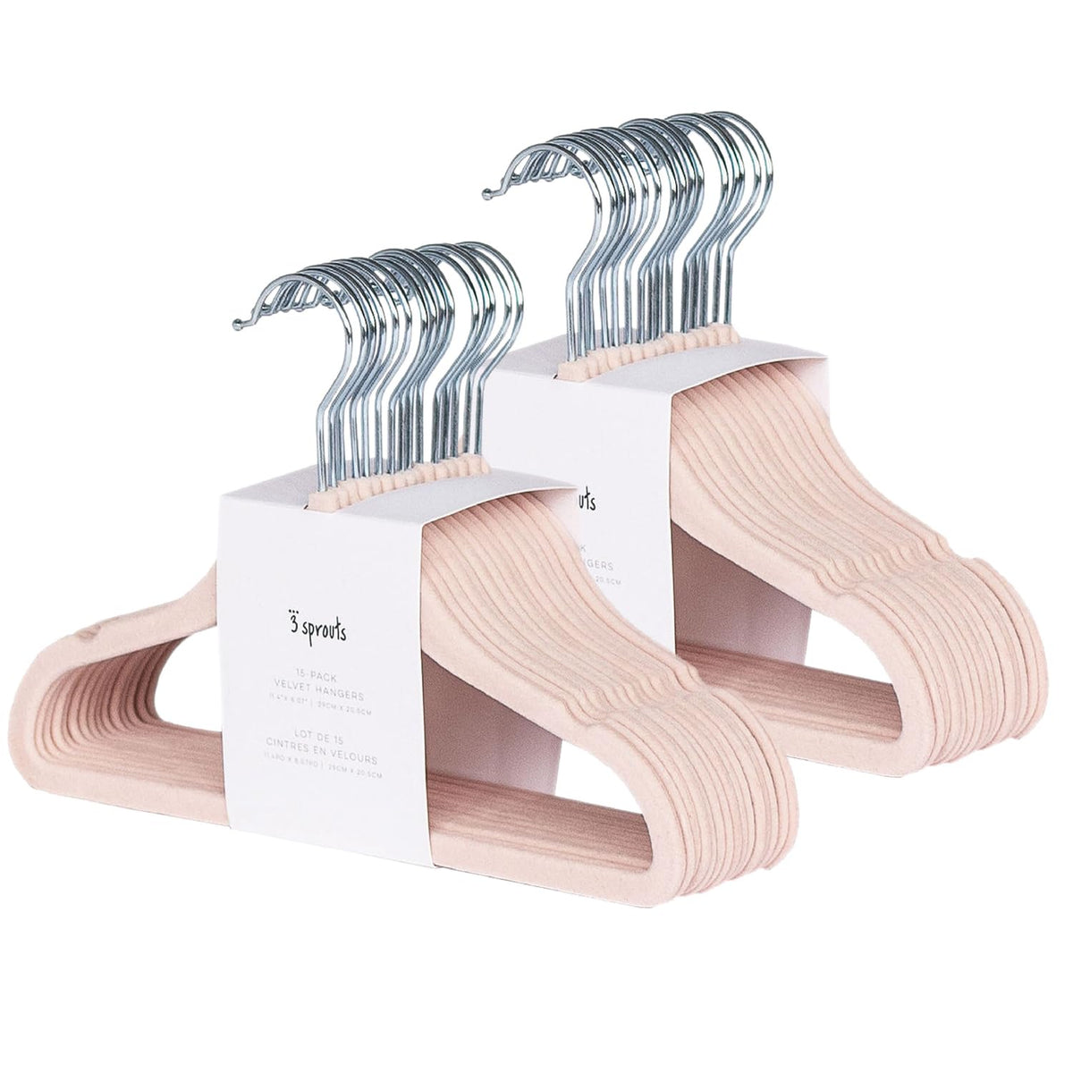 3 Sprouts Velvet Baby Hangers, Non Slip Slim, Cream, 30 Pack