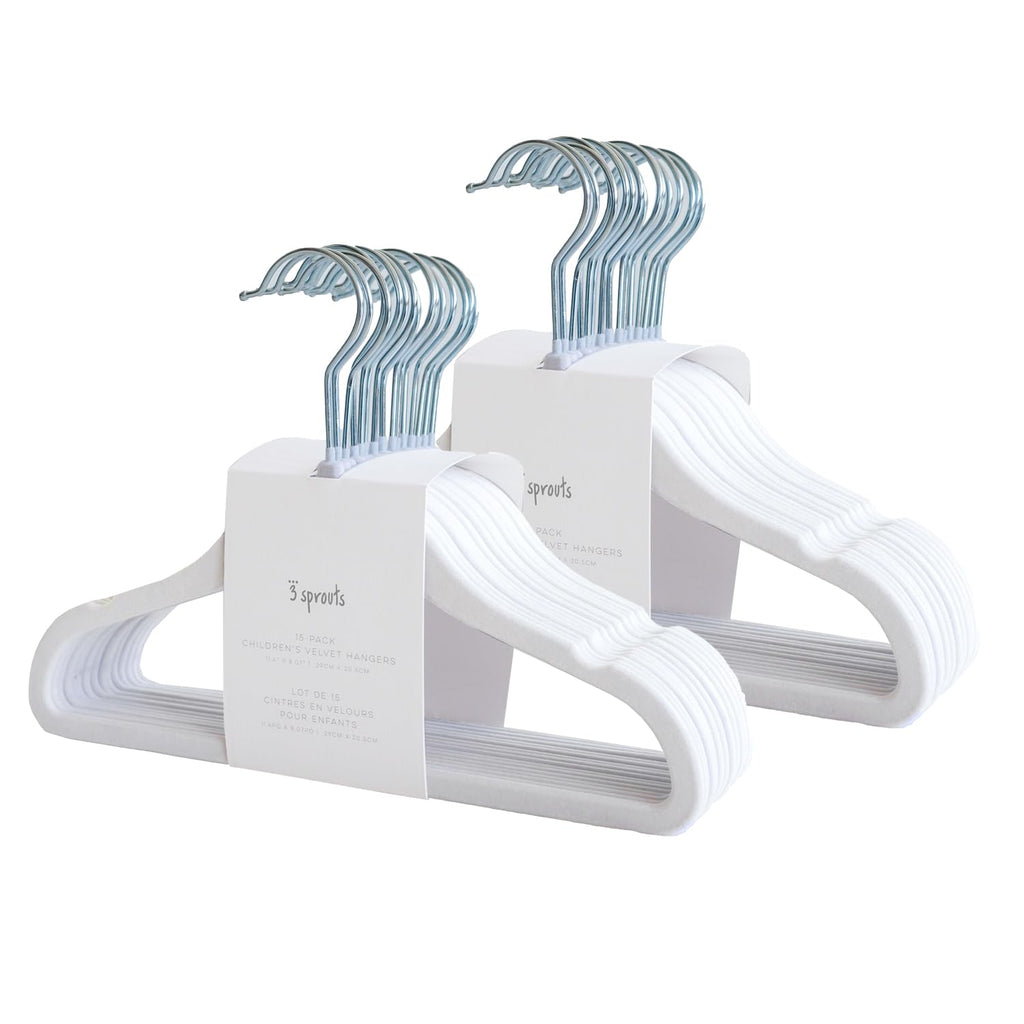 3 Sprouts Velvet Baby Hangers, Non Slip Slim, Cream, 30 Pack