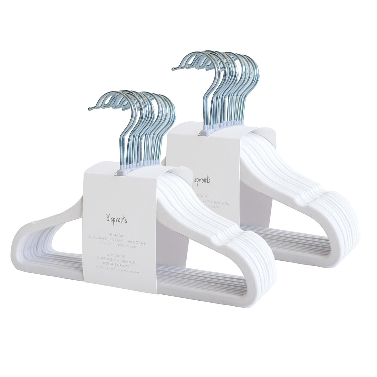3 Sprouts Velvet Baby Hangers, Non Slip Slim, Cream, 30 Pack
