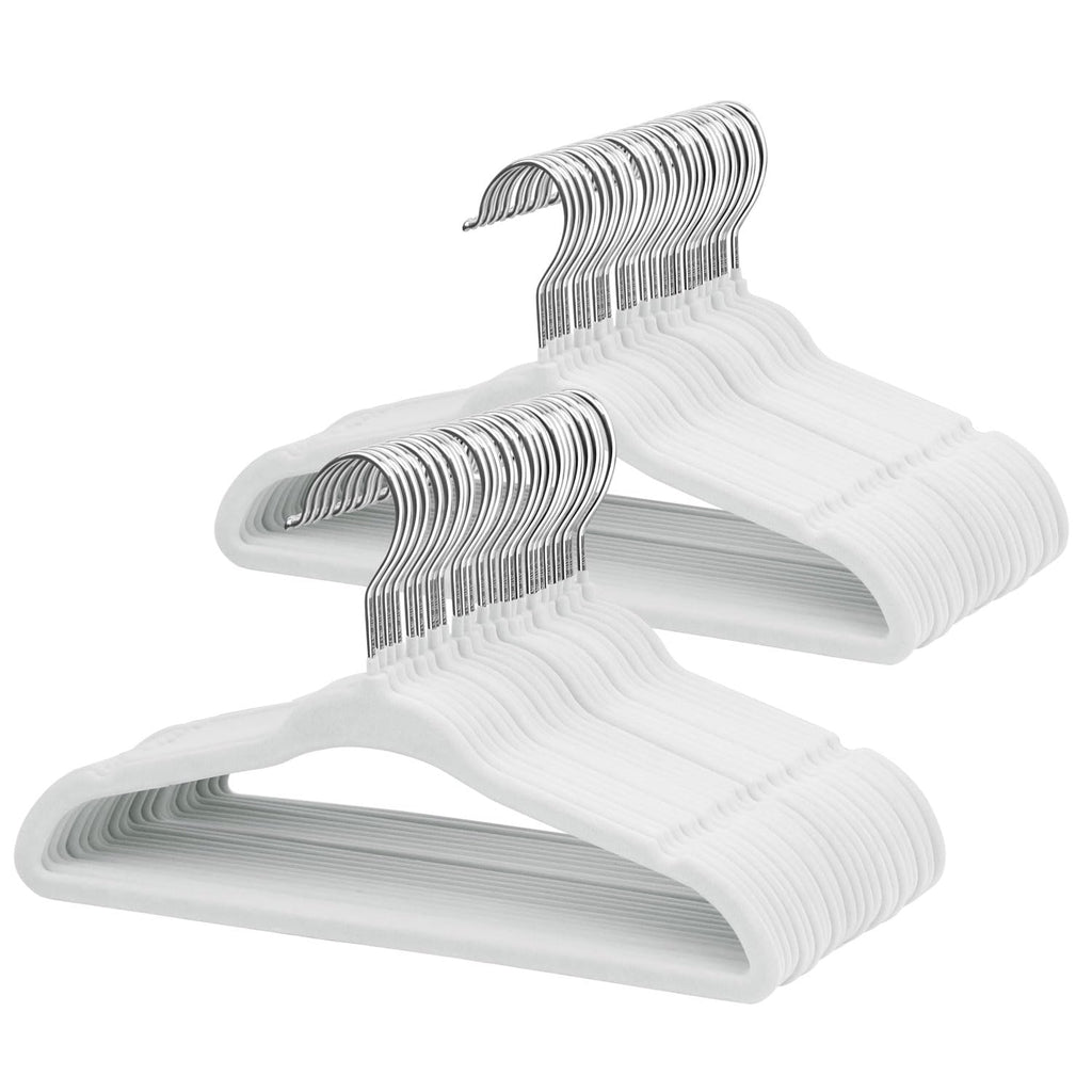 ManGotree 11" Baby Velvet Hangers Non-Slip Kids Hangers 15 Pack Light Pink