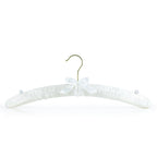 HANGERWORLD Ivory Satin Padded Hangers 17inch with Non-Slip Buttons for Strappy Dresses, Ideal Bridal Bride Hanger for Wedding
