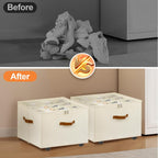 Foyego 2 Pack Shoe Organizer for Closet, Shoe Storage with Wheels, Beige