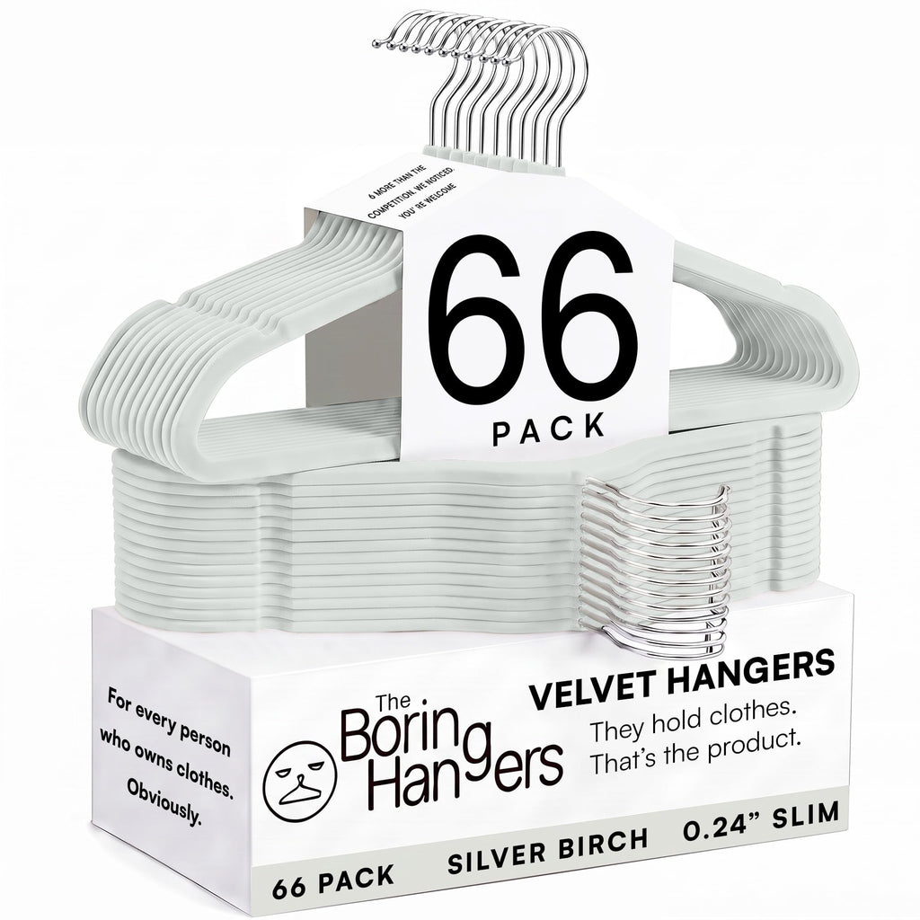 66 Pack Black Velvet Hangers Non Slip, Felt Hangers
