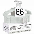 66 Pack Black Velvet Hangers Non Slip, Felt Hangers